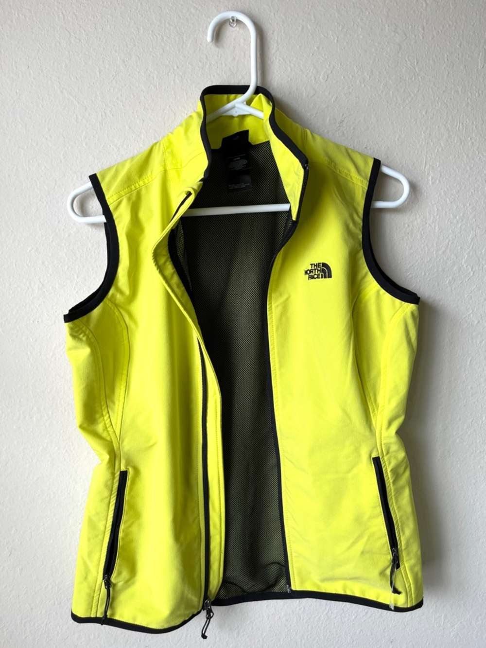 The North Face Women's High-Visibility NeonYellow Softshell Vest with Black Trim